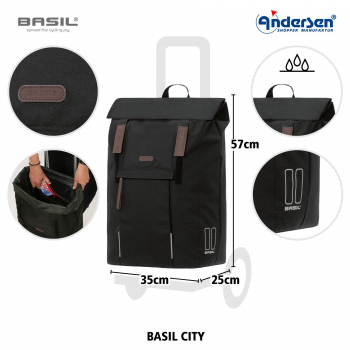 Andersen Alu Star Shopper Basil City schwarz