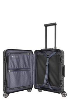 Travelite NEXT Aluminium Trolley S+ mit Vortasche schwarz