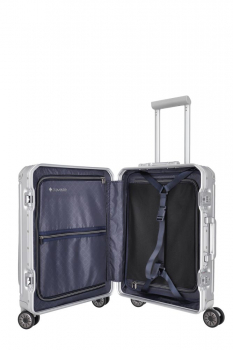 Travelite NEXT 4w Trolley S mit Vortasche silber