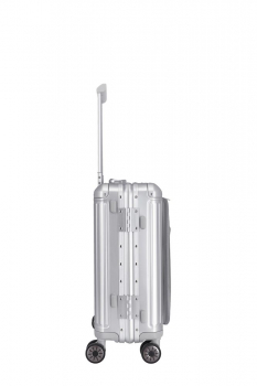 Travelite NEXT Aluminium Trolley S+ with front pocket silver