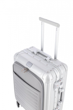 Travelite NEXT 4w Trolley S mit Vortasche silber