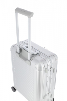 Travelite NEXT Aluminium Trolley S+ with front pocket silver