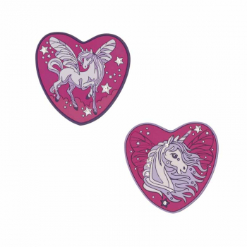 Wechselbuttons Purple Unicorn DER DIE DAS 2tlg