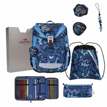 Schultaschenset ErgoFlex Light Dark Drag DER DIE DAS 5tlg