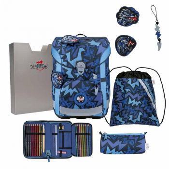 Schultaschenset ErgoFlex Easy Dark Drago DER DIE DAS 5tlg