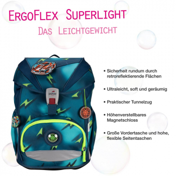 DER DIE DAS Schultaschenset ErgoFlex Superlight 5tlg Magic Light