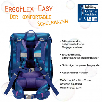 DER DIE DAS Schultaschenset ErgoFlex Easy Luna 5tlg