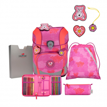 DER DIE DAS Schultaschenset ErgoFlex Tiny Roses 5tlg