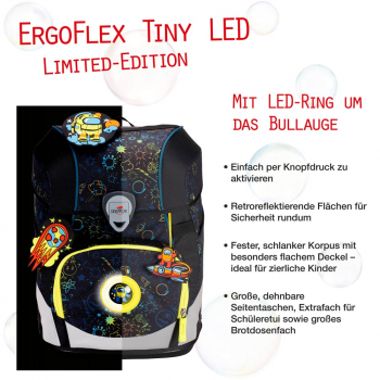 DER DIE DAS Schultaschenset ErgoFlex Tiny LED Crazy 5tlg