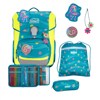 SCOUT Schultaschenset Neo DIN Little Flowers 4tlg