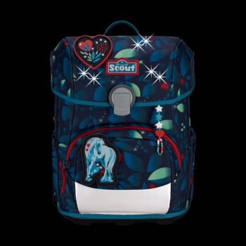 SCOUT Schultaschenset Neo LED White Unicorn 4tlg