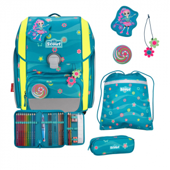 SCOUT Schultaschenset Genius DIN Little 4tlg Flowers