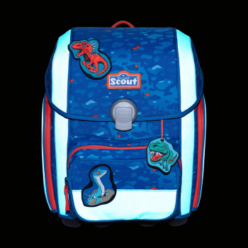 SCOUT Schultaschenset Genius Superflash 4tlg Blue Dino