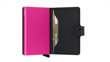 Secrid Miniwallet Matte Black & Fuchsia