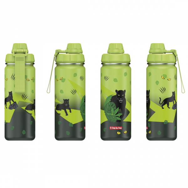 StepbyStep Isolier Edelstahl-Trinkflasche Black Cat
