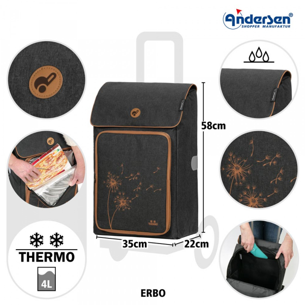 Andersen Quattro Shopper Erbo Black