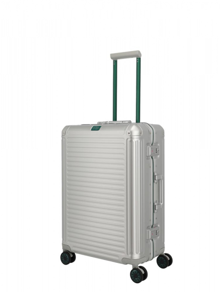 Travelite NEXT 4w Trolley M Silber-Grün