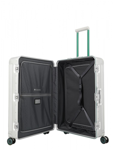 Travelite NEXT Aluminium Trolley L Silver Green