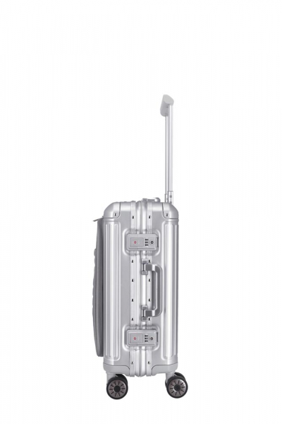 Travelite NEXT 4w Trolley S mit Vortasche silber