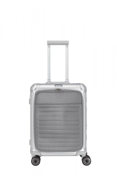 Travelite NEXT 4w Trolley S mit Vortasche silber