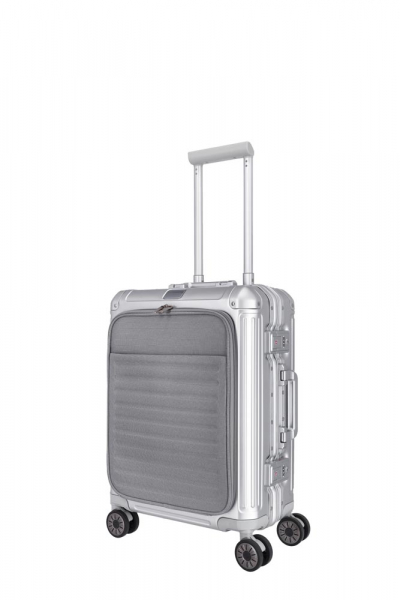 Travelite NEXT 4w Trolley S mit Vortasche silber