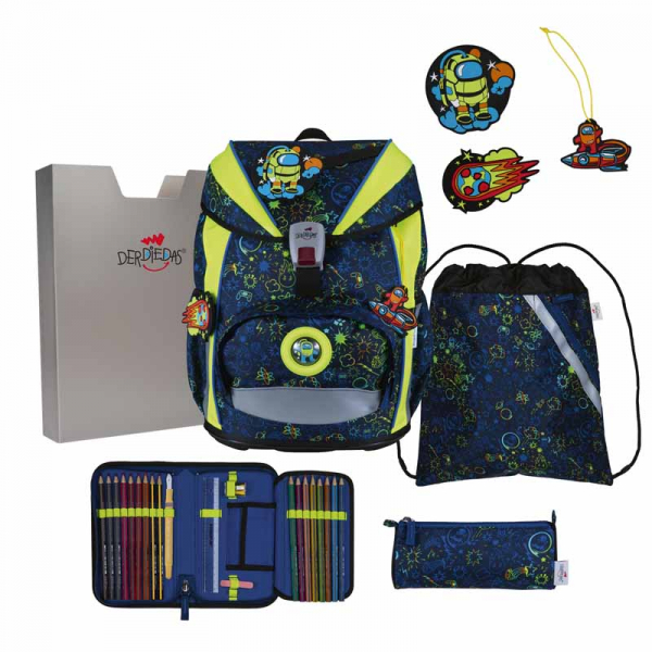 Schultaschenset ErgoFlex Light Neon Craz DER DIE DAS 5tlg