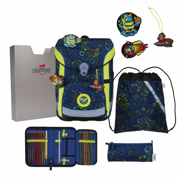 Schultaschenset ErgoFlex Easy Neon Crazy DER DIE DAS 5tlg