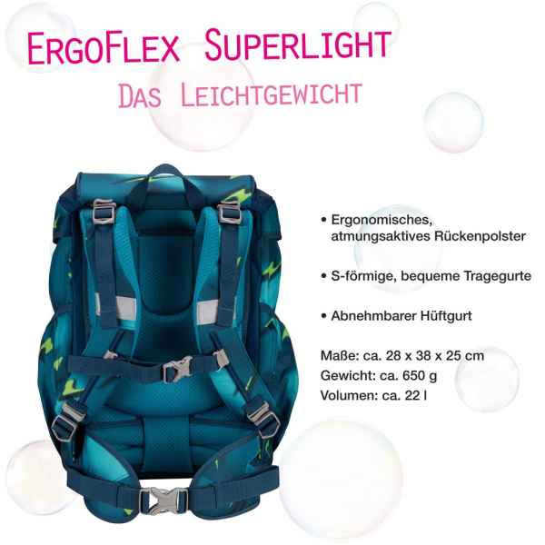 DER DIE DAS Schultaschenset ErgoFlex Superlight 5tlg Magic Light