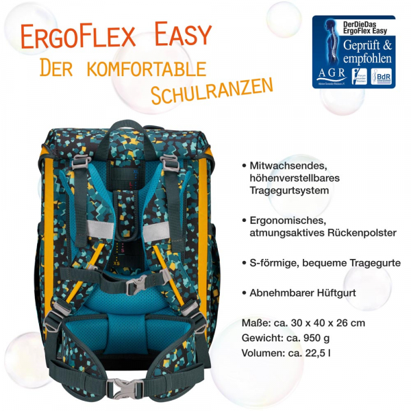 DER DIE DAS Schultaschenset ErgoFlex Easy Dino Time 5tlg