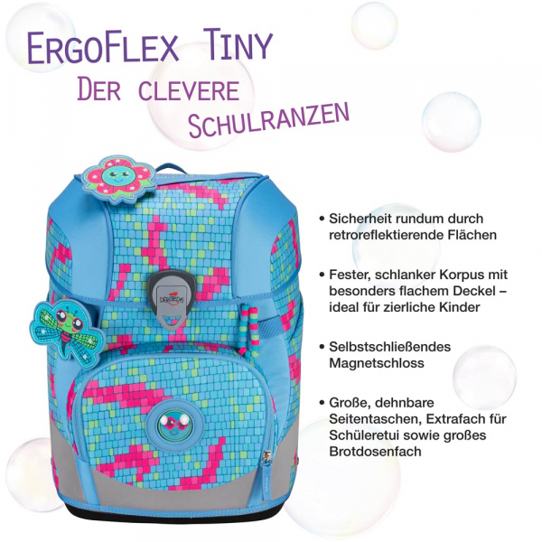 DER DIE DAS Schultaschenset ErgoFlex Tiny 5tlg Happy Pixel