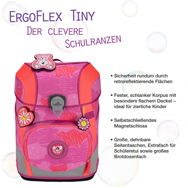 DER DIE DAS Schultaschenset ErgoFlex Tiny Roses 5tlg