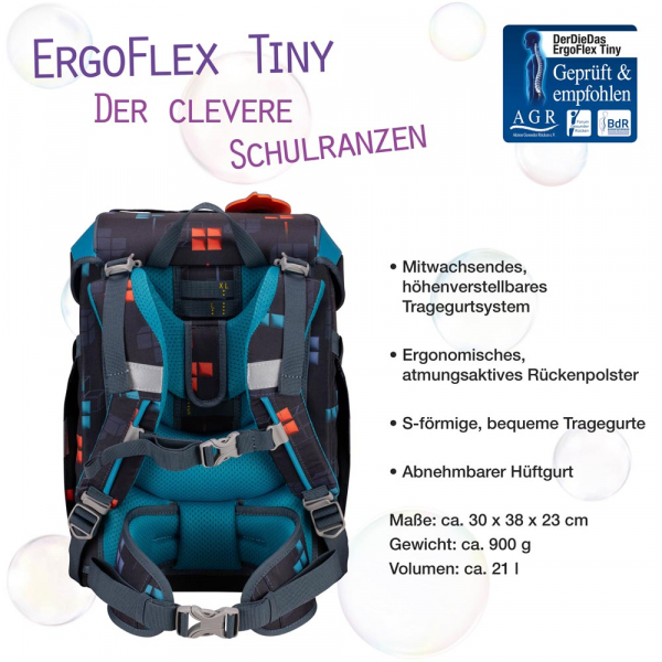 DER DIE DAS Schultaschenset ErgoFlex Tiny 5tlg Ninja Fighter