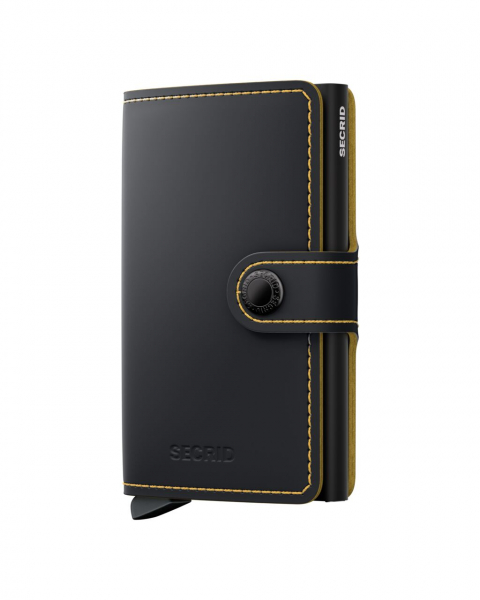 Secrid Miniwallet Matte Black & ochre