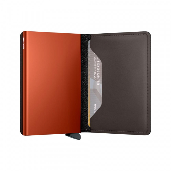 Secrid Slimwallet Matte Truffle & Orange