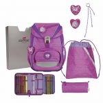 Schultaschenset ErgoFlex Light Purple Un DER DIE DAS 5tlg