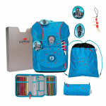 Schultaschenset ErgoFlex Tiny Superflash DER DIE DAS 5tlg Blue Ice